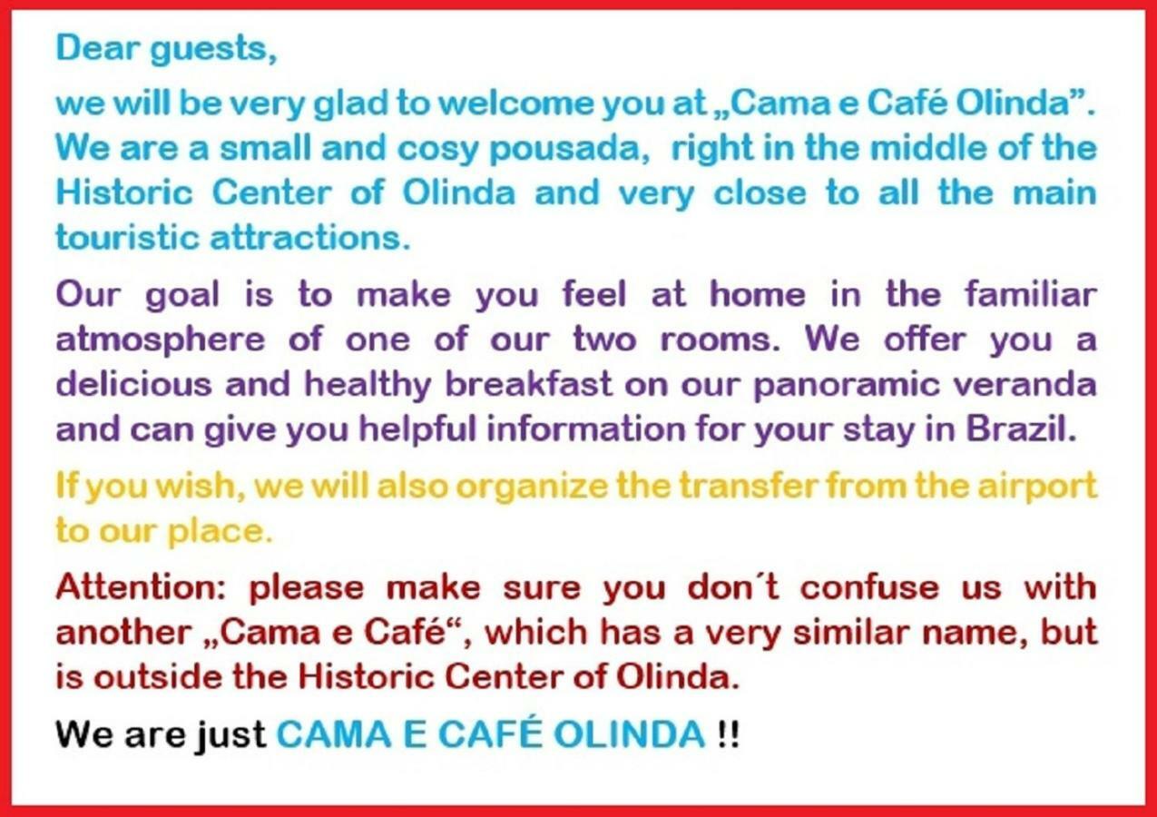 Cama E Cafe Olinda Bed & Breakfast Exterior photo